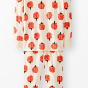 Hanna Andersson Cream and Orange Pumpkin Kids Pajama Set